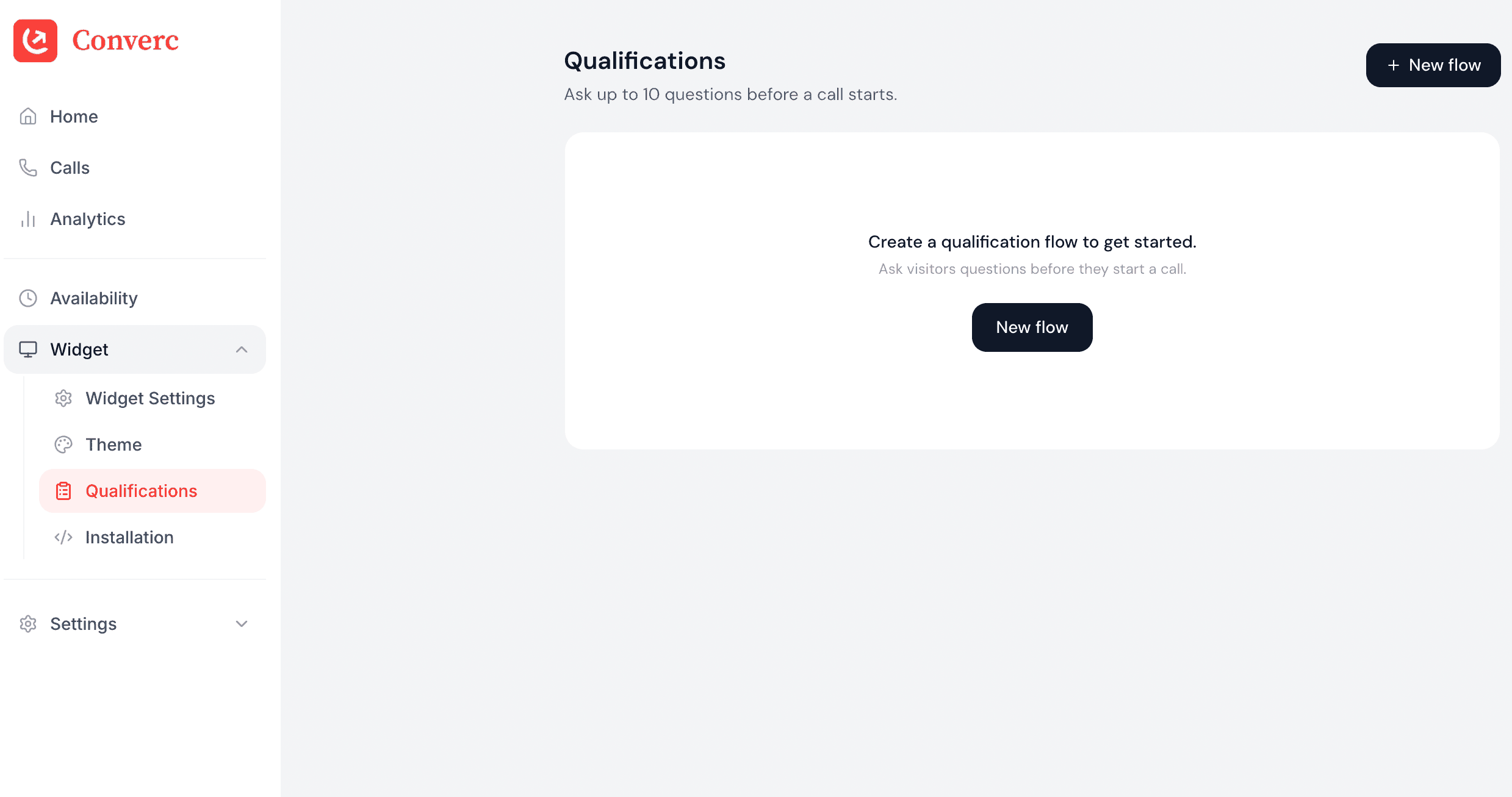 Qualifications in the Converc dashboard